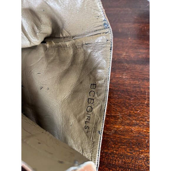 BCBGIRLS CHESTER Womens Boots Leather 6B Brown Straps Factory Distressed - Picture 10 of 10